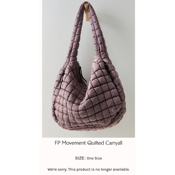 Free People Quilted Carryall Tote Bag in Oyster Mauve - Picture 4 of 9